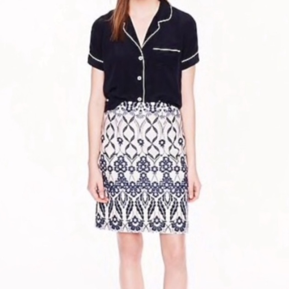J. Crew trellis floral print A-line skirt
